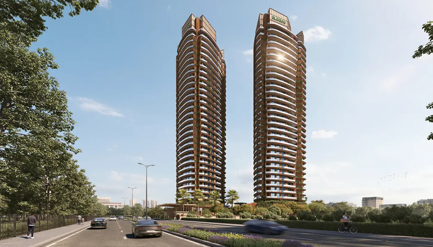Aerial artistic impression of Eldeco Terra & Sol towers, Sector 80, Gurugram