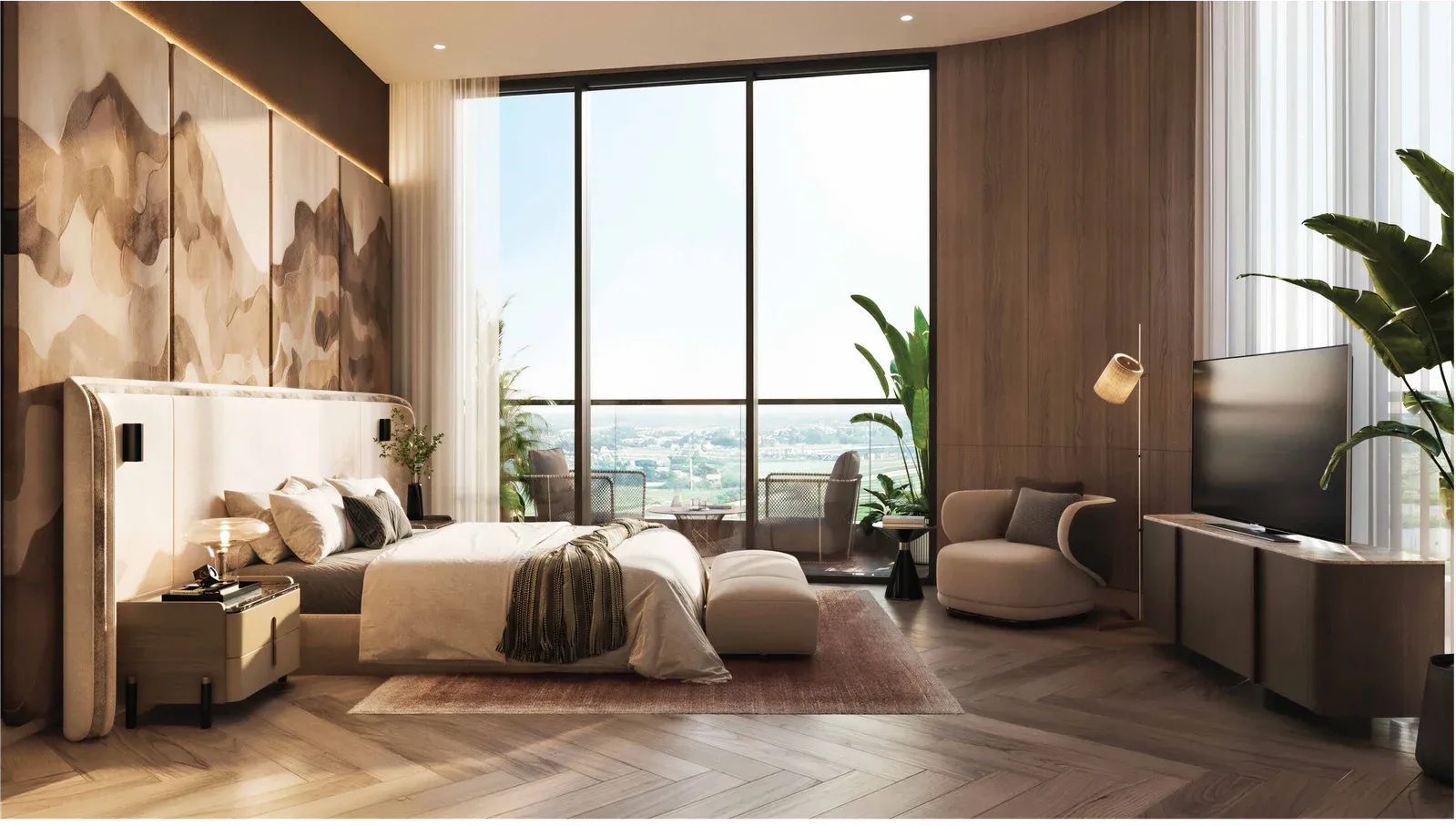 Master bedroom suite at Eldeco Terra & Sol with panoramic views