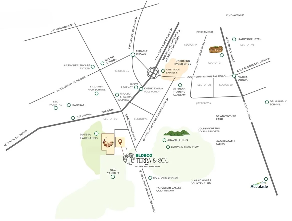 Location Map — Eldeco Terra & Sol, Sector 80 Gurugram